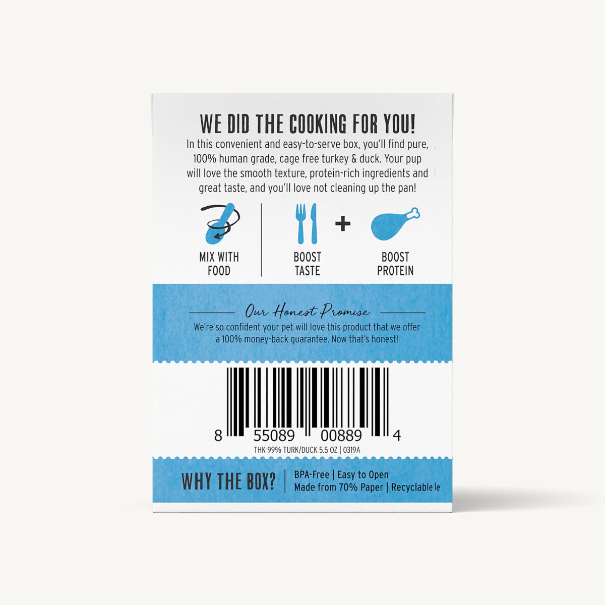 The Honest Kitchen 99% Turkey & Duck Wet Food Topper For Dogs, 12/5.5oz