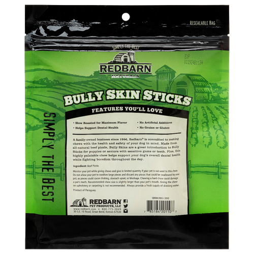 Redbarn Bully Skins Sticks Dog Treats, 8oz