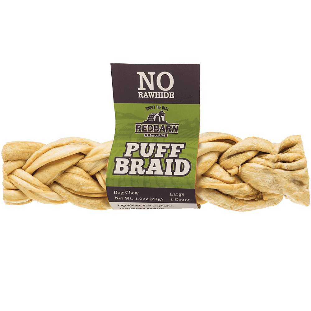 Redbarn Puff Braid Rawhide Alternative Dog Treat