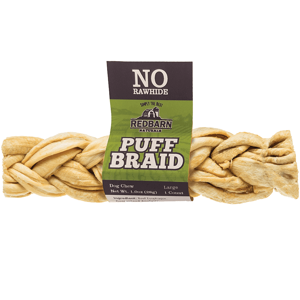 Puffed Rwhide Redbarn Puff Braid Rawhide Alternative Dog Treat – White Dog Bone