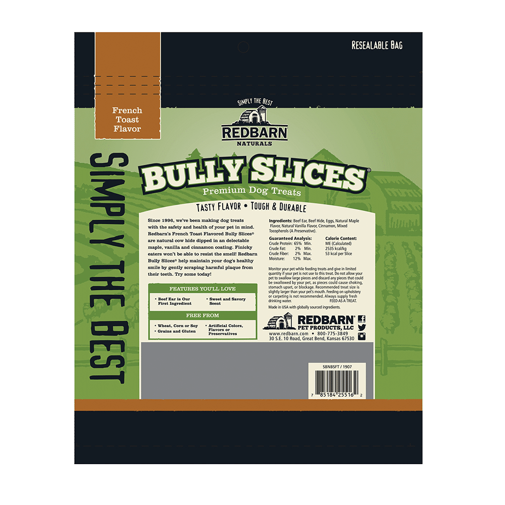 Redbarn Naturals Bully Slices French Toast Dog Treats, 9oz