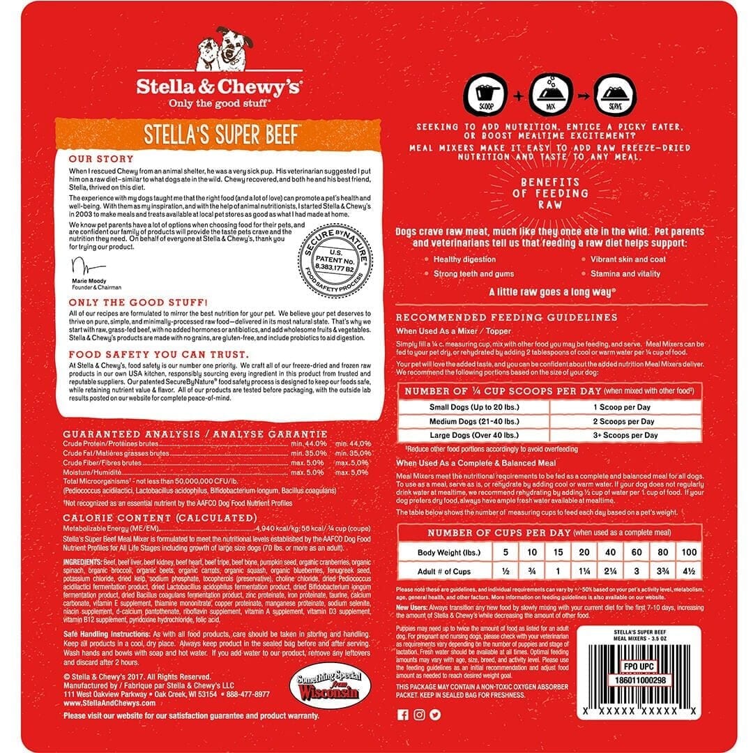 Stella & Chewy's Super Beef Freeze Dried Meal Mixers For Dogs