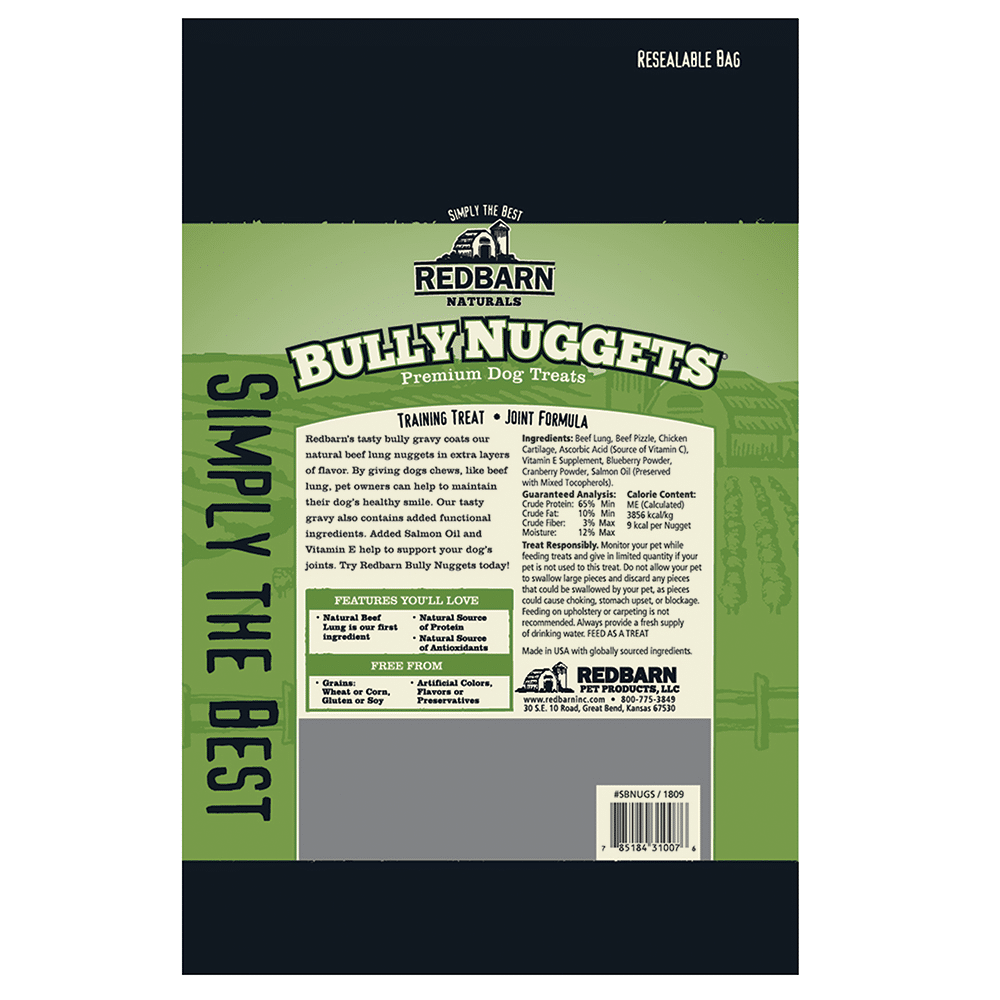 Redbarn Naturals Bully Nuggets Dog Treats 3.9 oz bag White Dog Bone