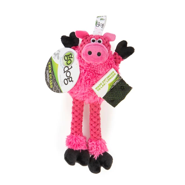 goDog Skinny Pig Durable Squeaky Plush Dog Toy