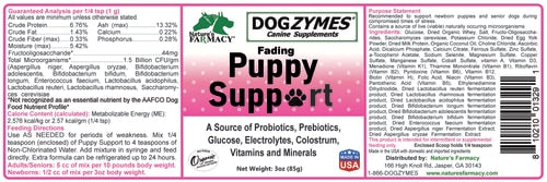 Nature's Farmacy Dogzymes Fading Puppy Support Supplement For Dogs, 3oz