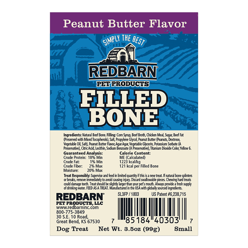 Redbarn Large Peanut Butter Filled Bone For Dogs