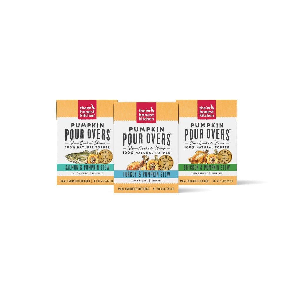 The Honest Kitchen Pumpkin Pour Overs Wet Food Topper For Dogs, Variety 3-Pack