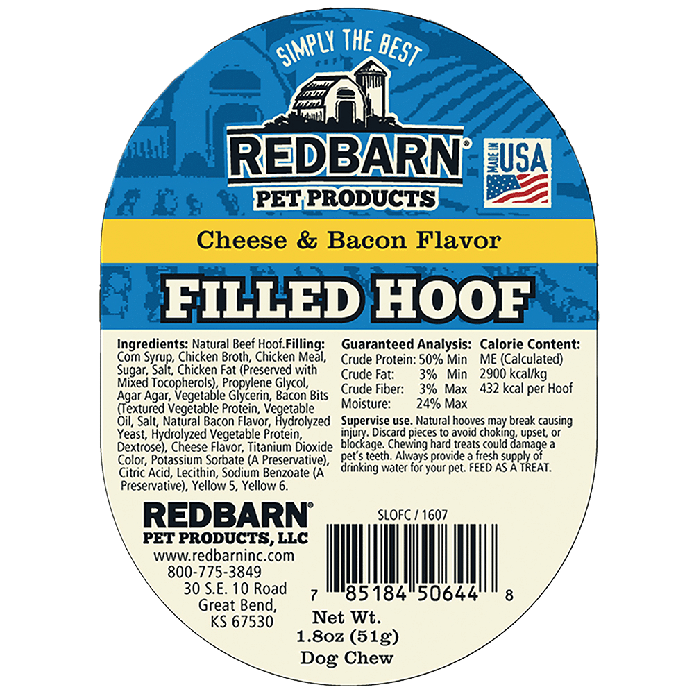 Redbarn Cheese N' Bacon Filled Hoof Chew For Dogs