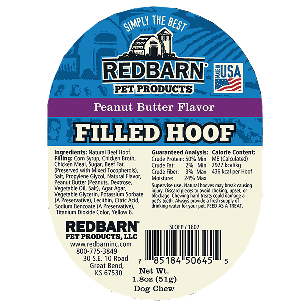 Redbarn Peanut Butter Filled Hoof Chew For Dogs