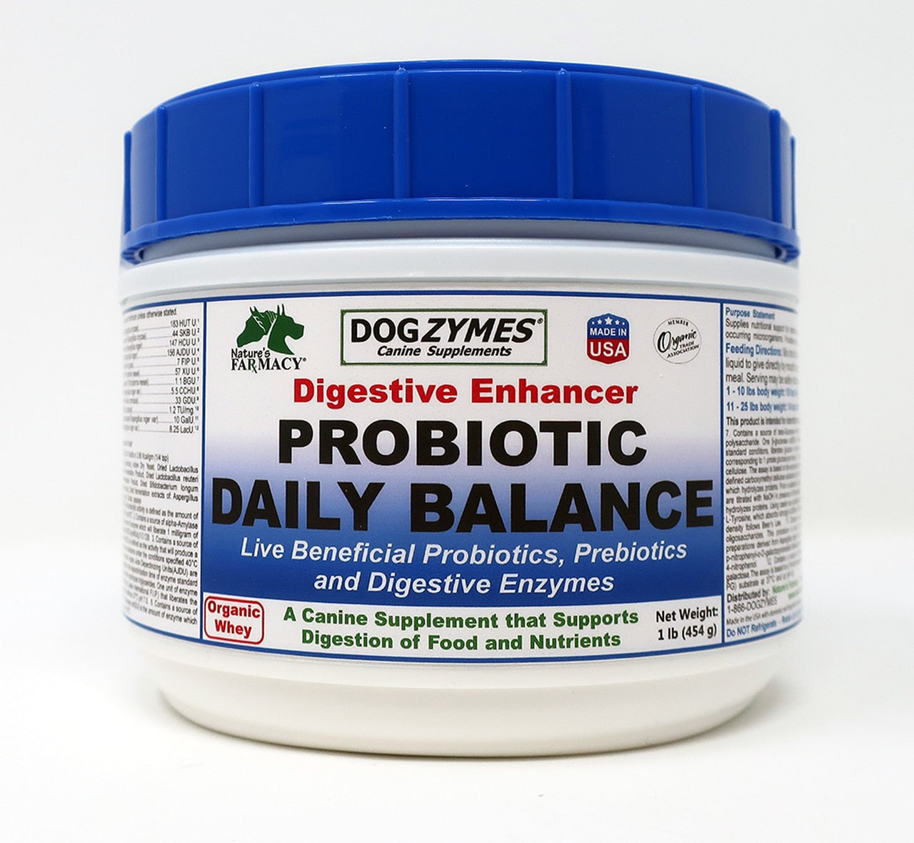 Nature's Farmacy Dogzymes Dis-solvable Probiotic Daily Balance Digestive Enhancer Supplement For Dogs