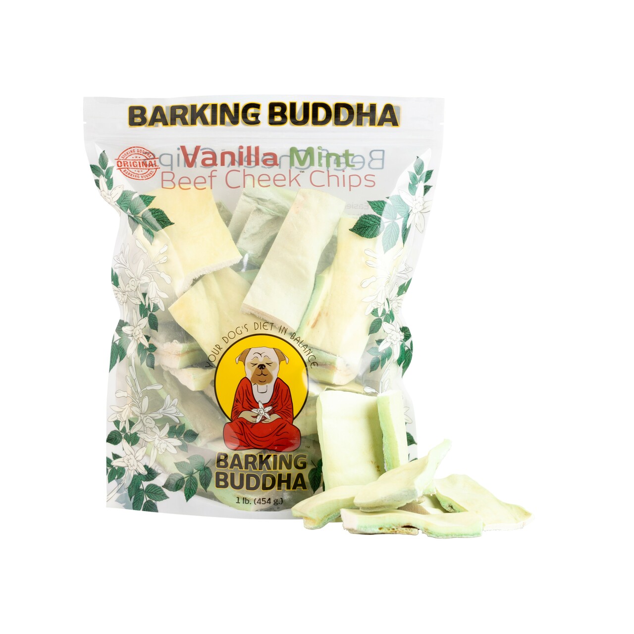 Barking Buddha Vanilla Mint Beef Cheek Chips, 1lb