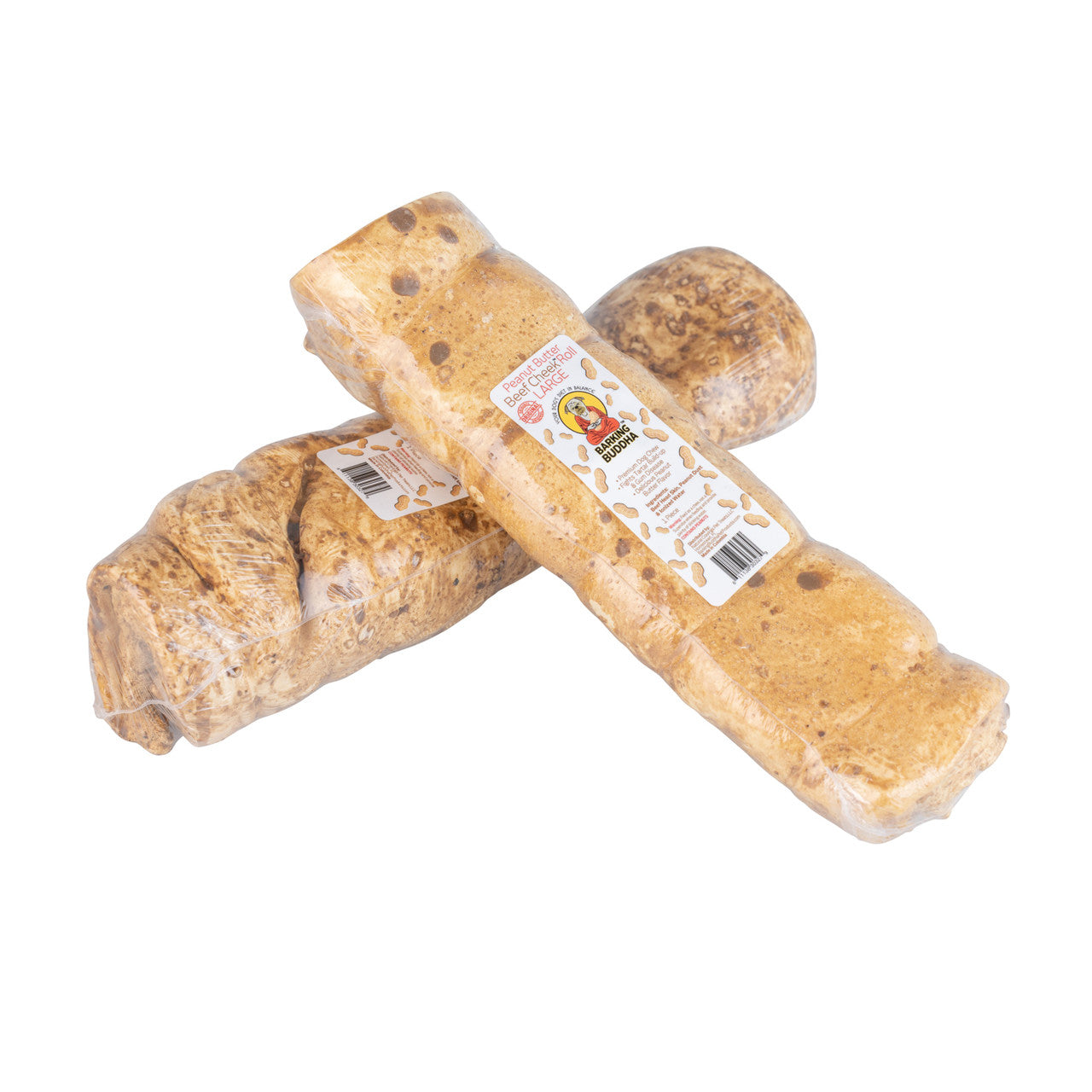 Barking Buddha Peanut Butter Beef Cheek Roll Chew For Dogs, Large
