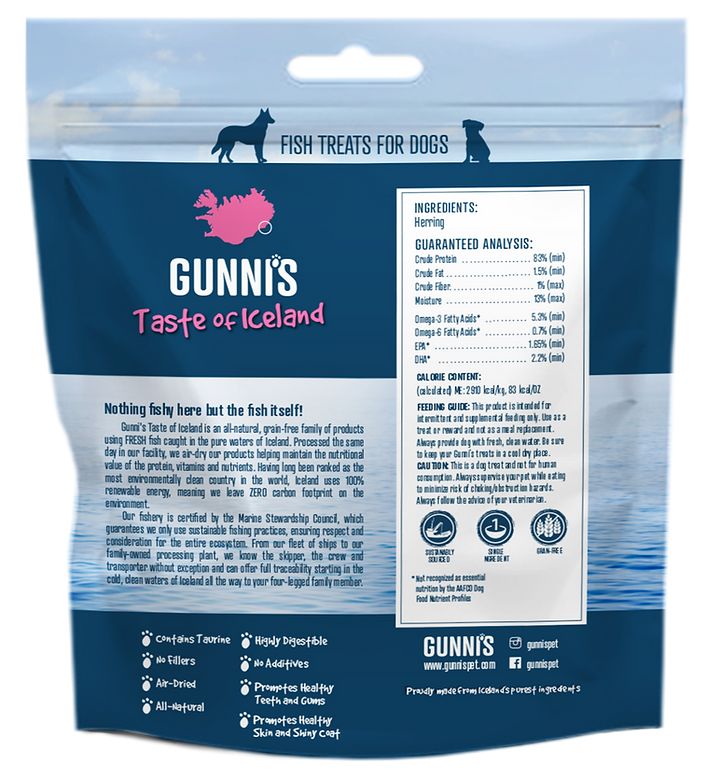 Gunni's Taste of Iceland Whole Herring Dog Treats