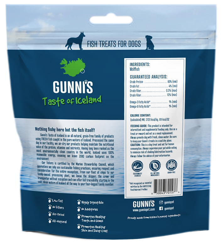 Gunni's Taste of Iceland Wolfifsh Baby Bites Dog Treats, 2.5oz