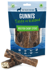 Gunni's Taste of Iceland Wolffish Skins Chewy Sticks Dog Treats, 3pk