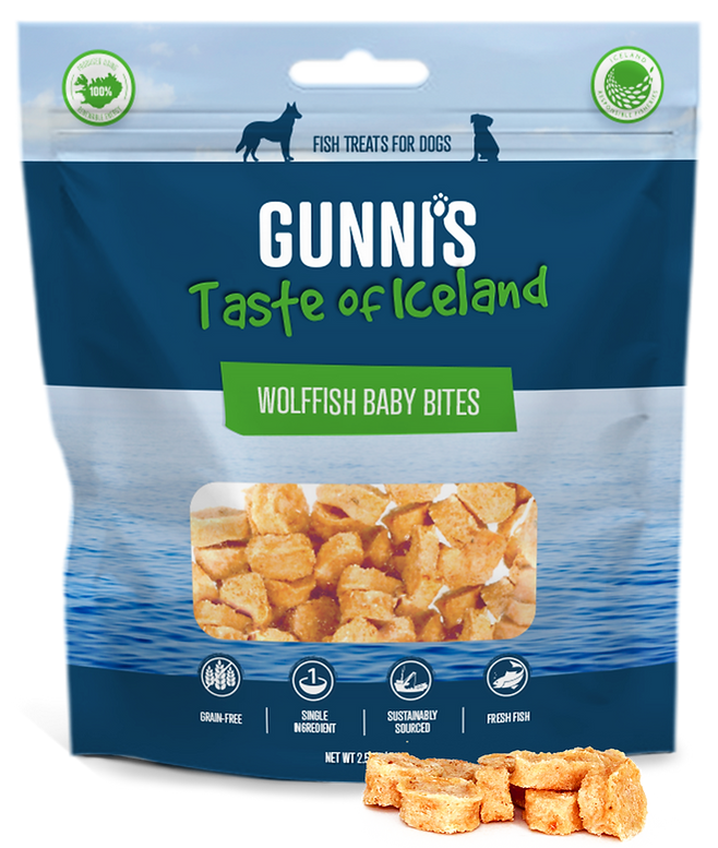 Gunni's Taste of Iceland Wolfifsh Baby Bites Dog Treats, 2.5oz