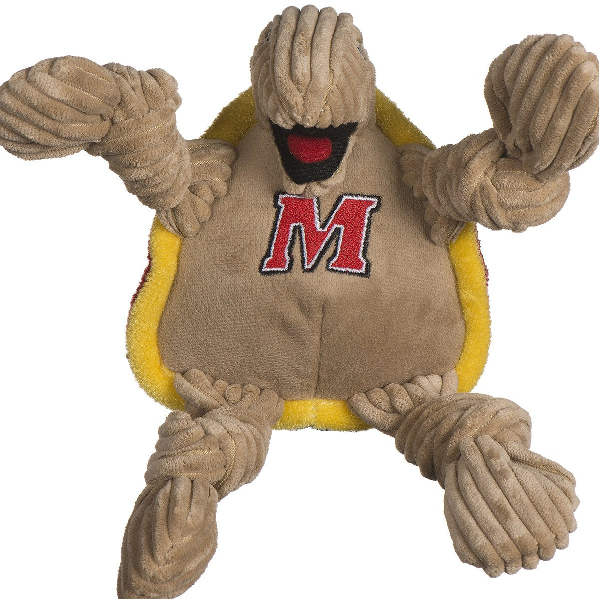 HuggleHounds Knottie Officially Licensed College Mascot Durable Squeaky Plush Dog Toy, Maryland Terrapins