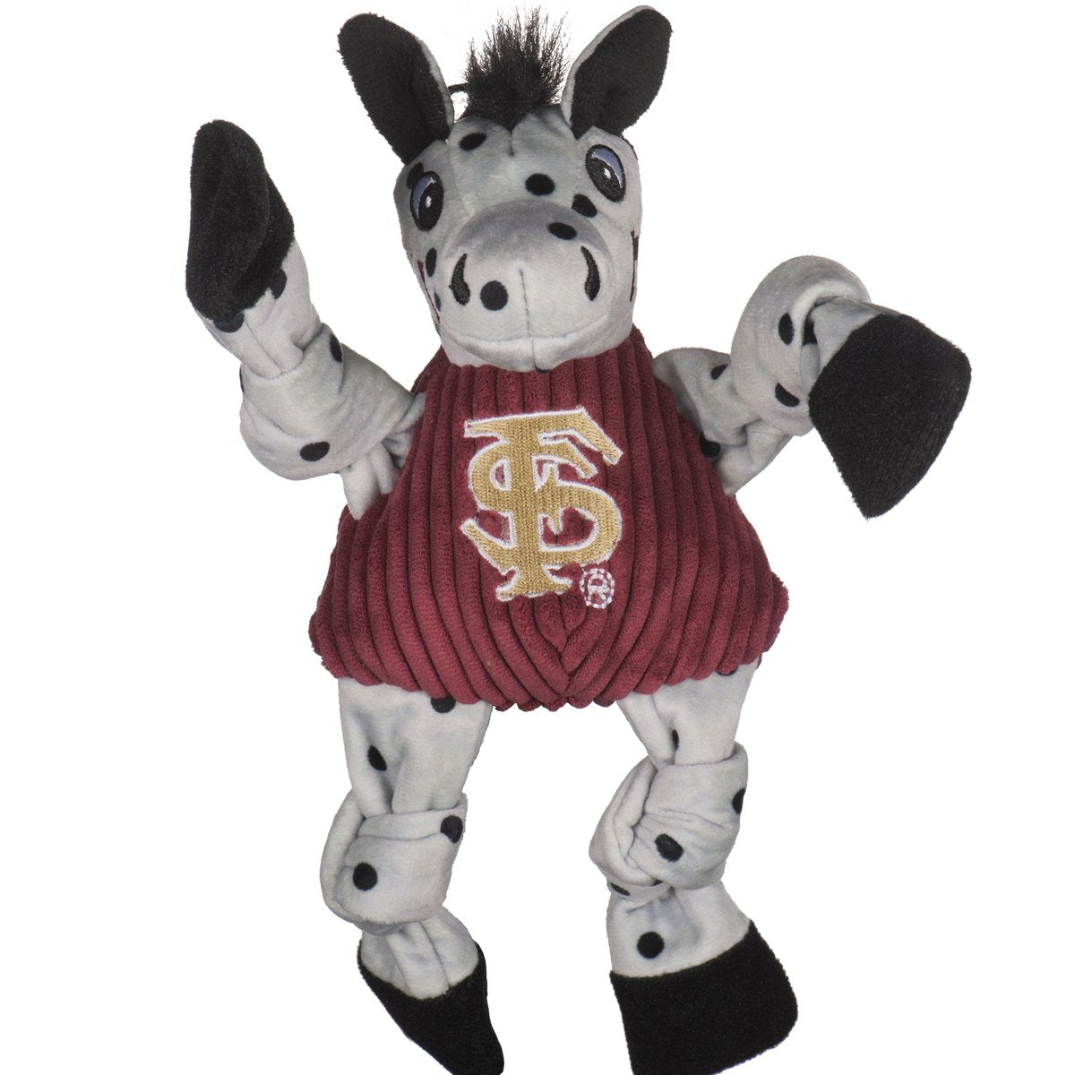 HuggleHounds Knottie Officially Licensed College Mascot Durable Squeaky Plush Dog Toy, Florida State Seminoles