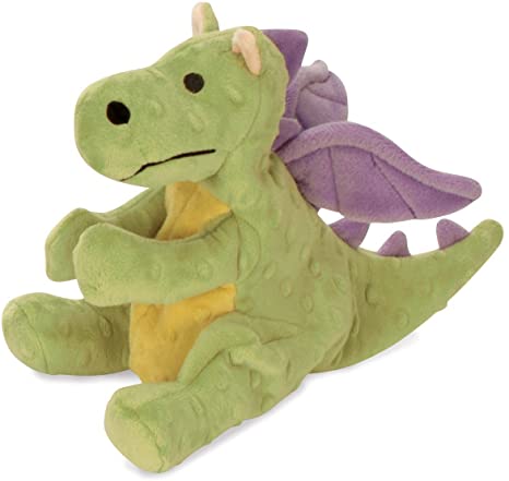 goDog Dragon Durable Squeaky Plush Dog Toy, Lime