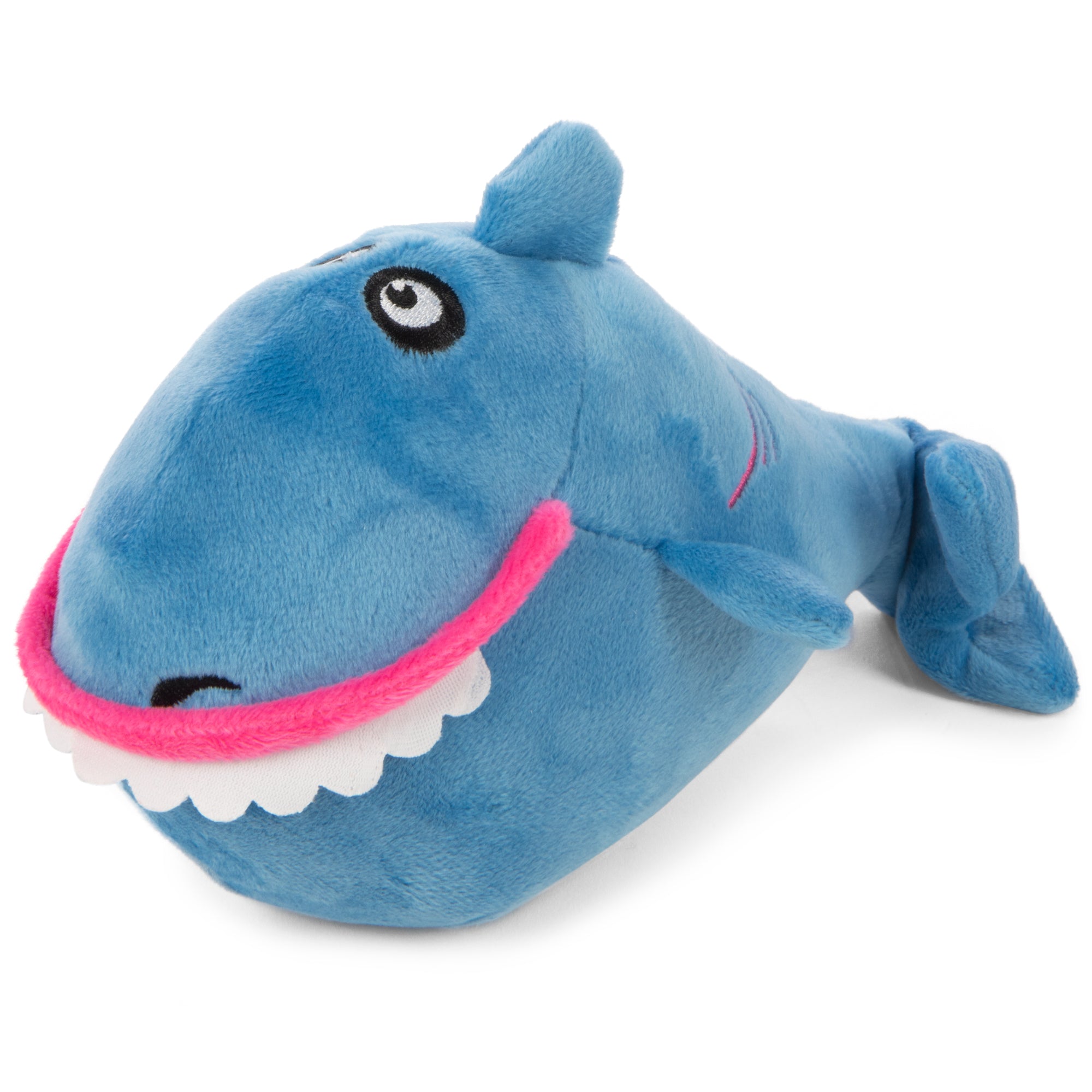 goDog Action Plus Animated Shark Squeaky Plush Dog Toy