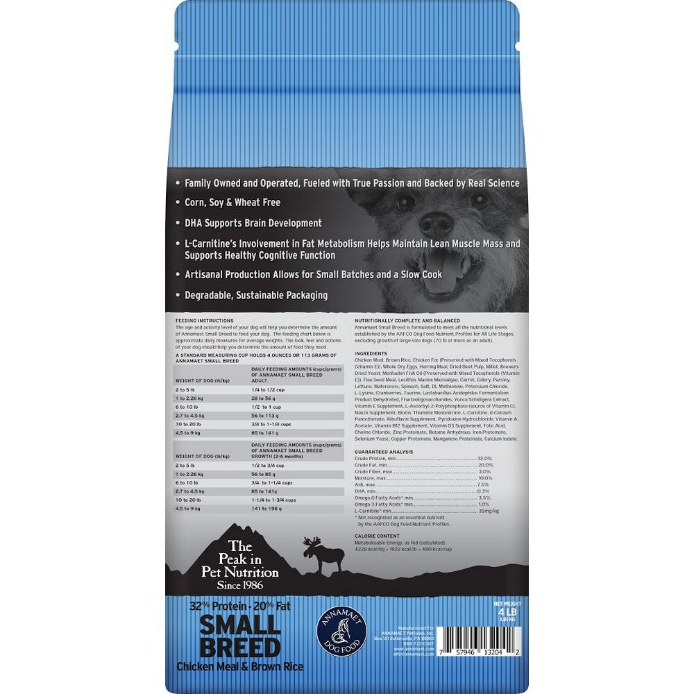Annamaet Original Small Breed Formula Dry Dog Food, 12lb Bag