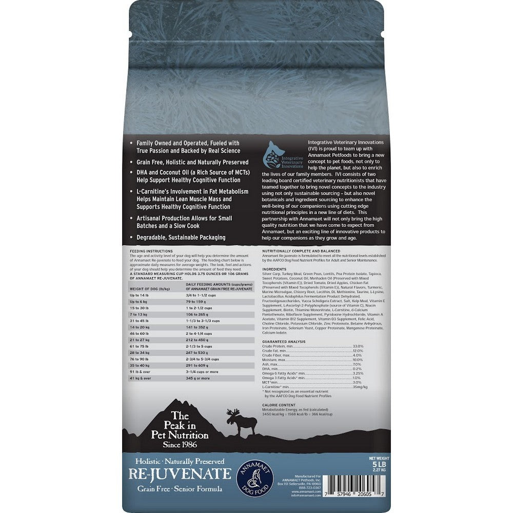 Annamaet Grain-Free Re-juvenate Senior Formula Dry Dog Food