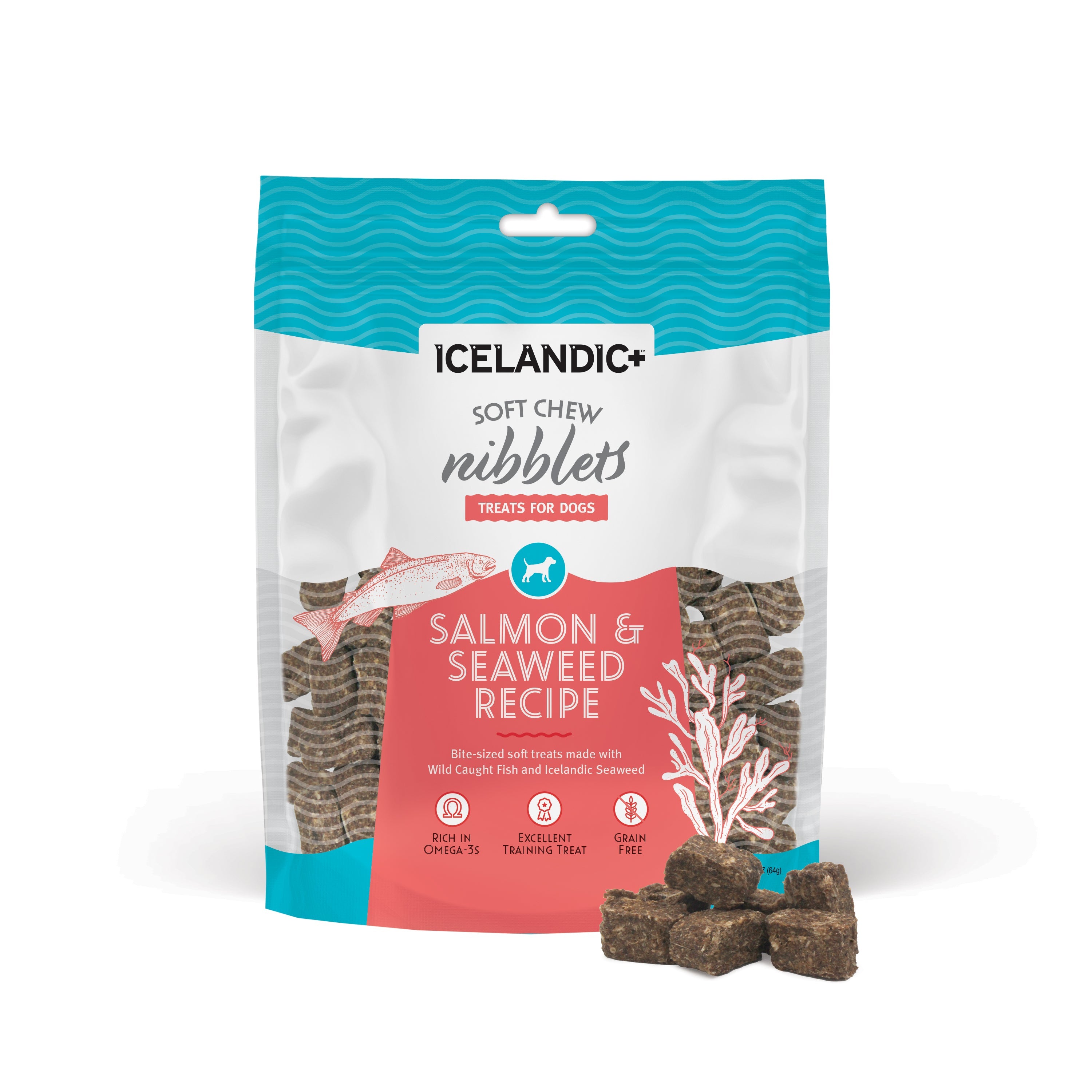 Icelandic+ Nibblets Salmon & Seaweed Recipe Soft Dog Treats, 2.25oz
