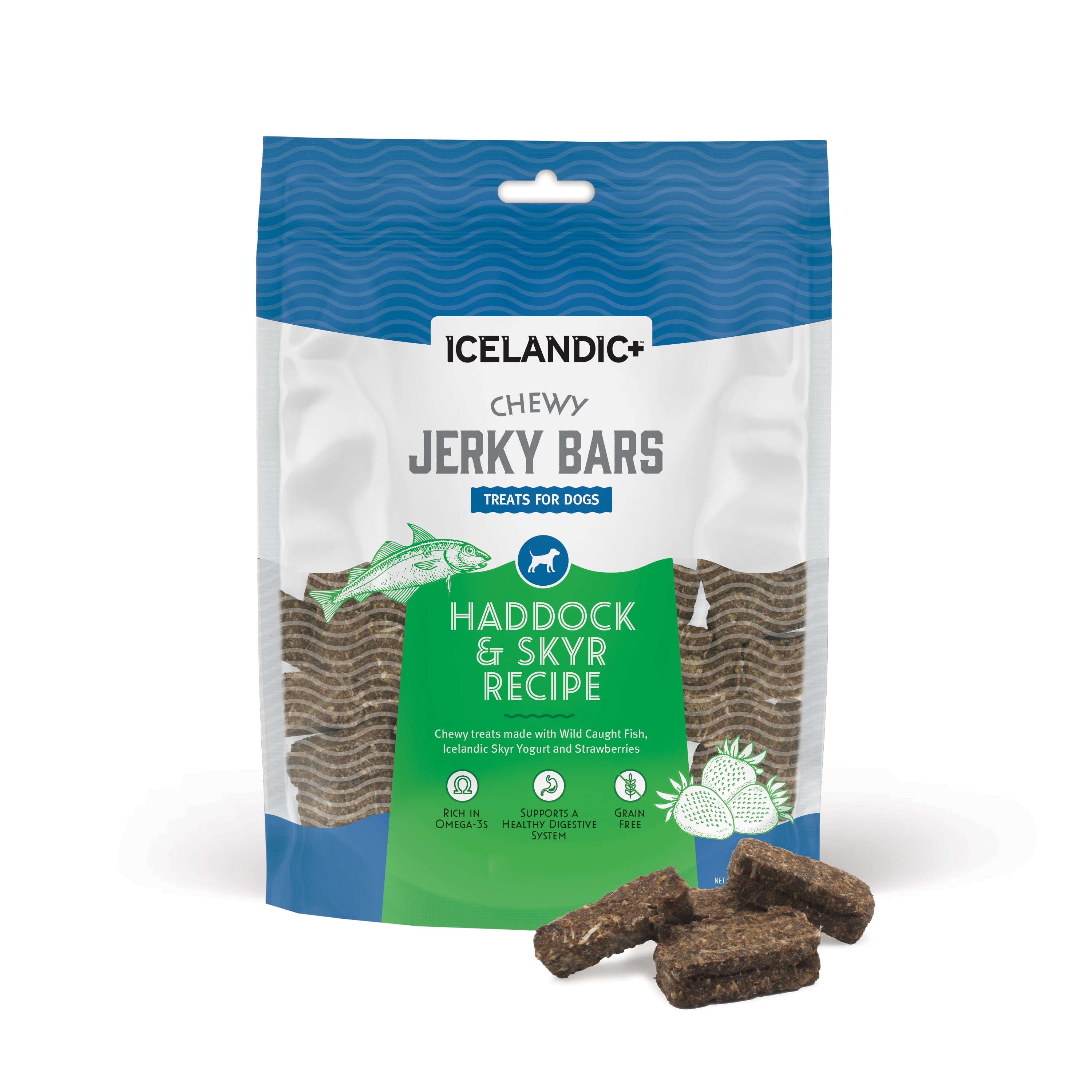 Icelandic+ Jerky Bars Haddock & Skyr Recipe Soft Dog Treats, 2.5oz