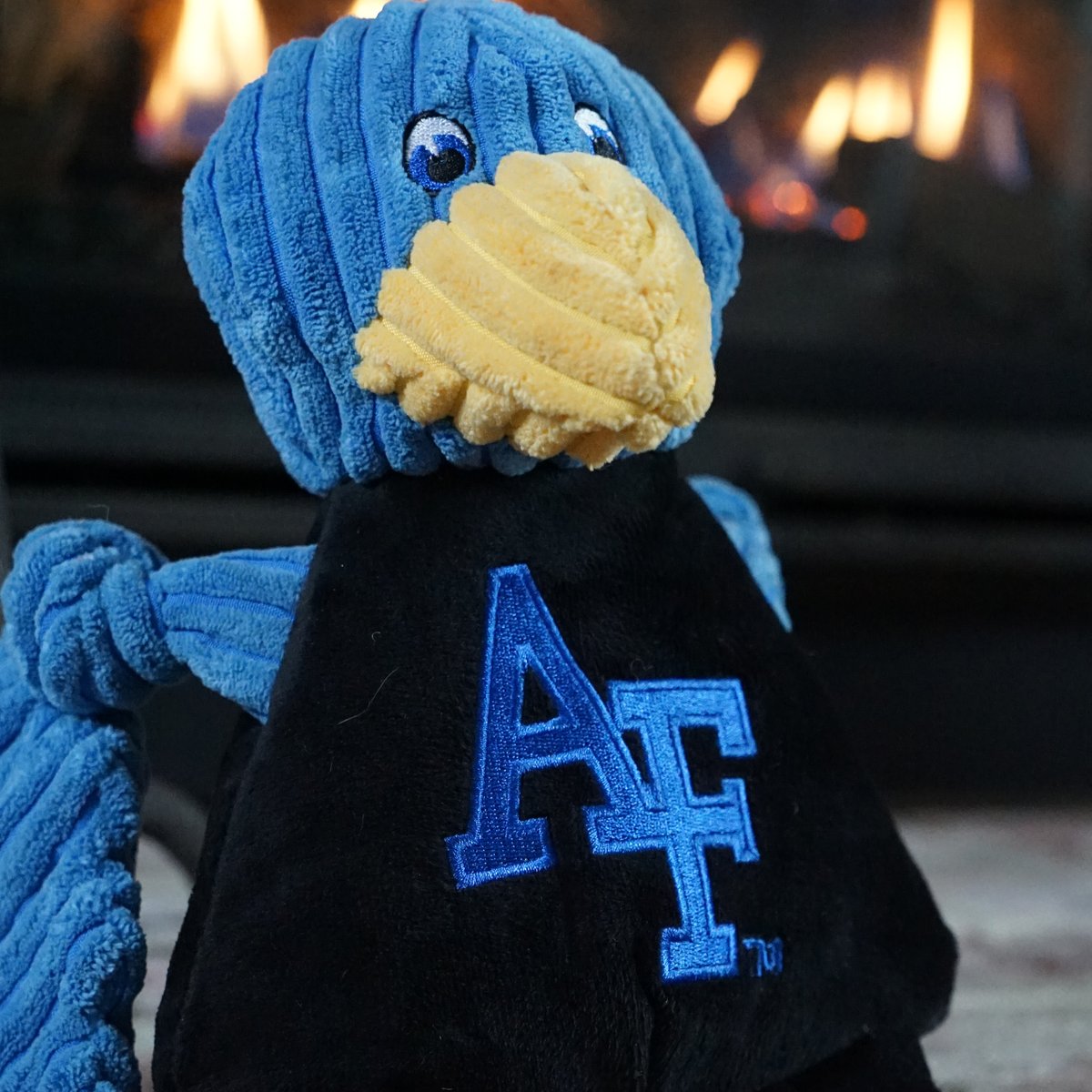 HuggleHounds Knottie Officially Licensed College Mascot Durable Squeaky Plush Dog Toy, Air Force Falcons