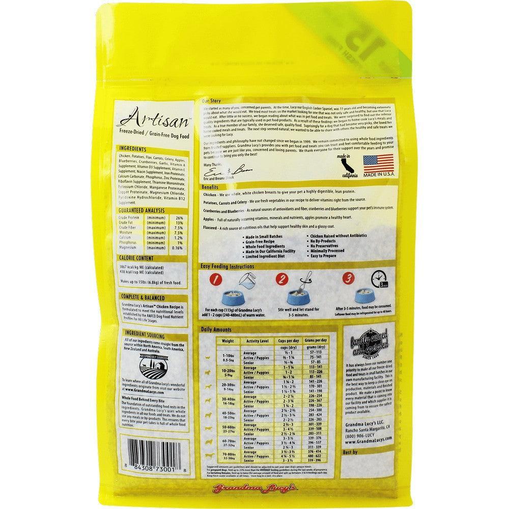 Grandma Lucy's Artisan Chicken Grain-Free Freeze-Dried Dog Food