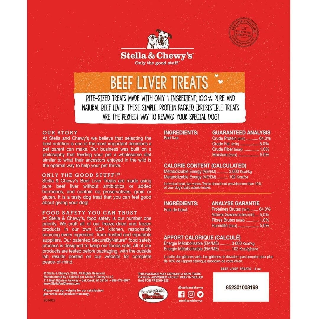 Stella & Chewy's Freeze Dried Beef Liver Treats For Dogs, 3oz