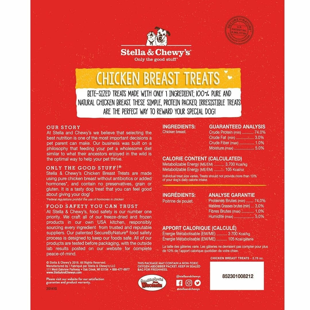 Stella & Chewy's Freeze Dried Chicken Breast Treats For Dogs, 2.75oz