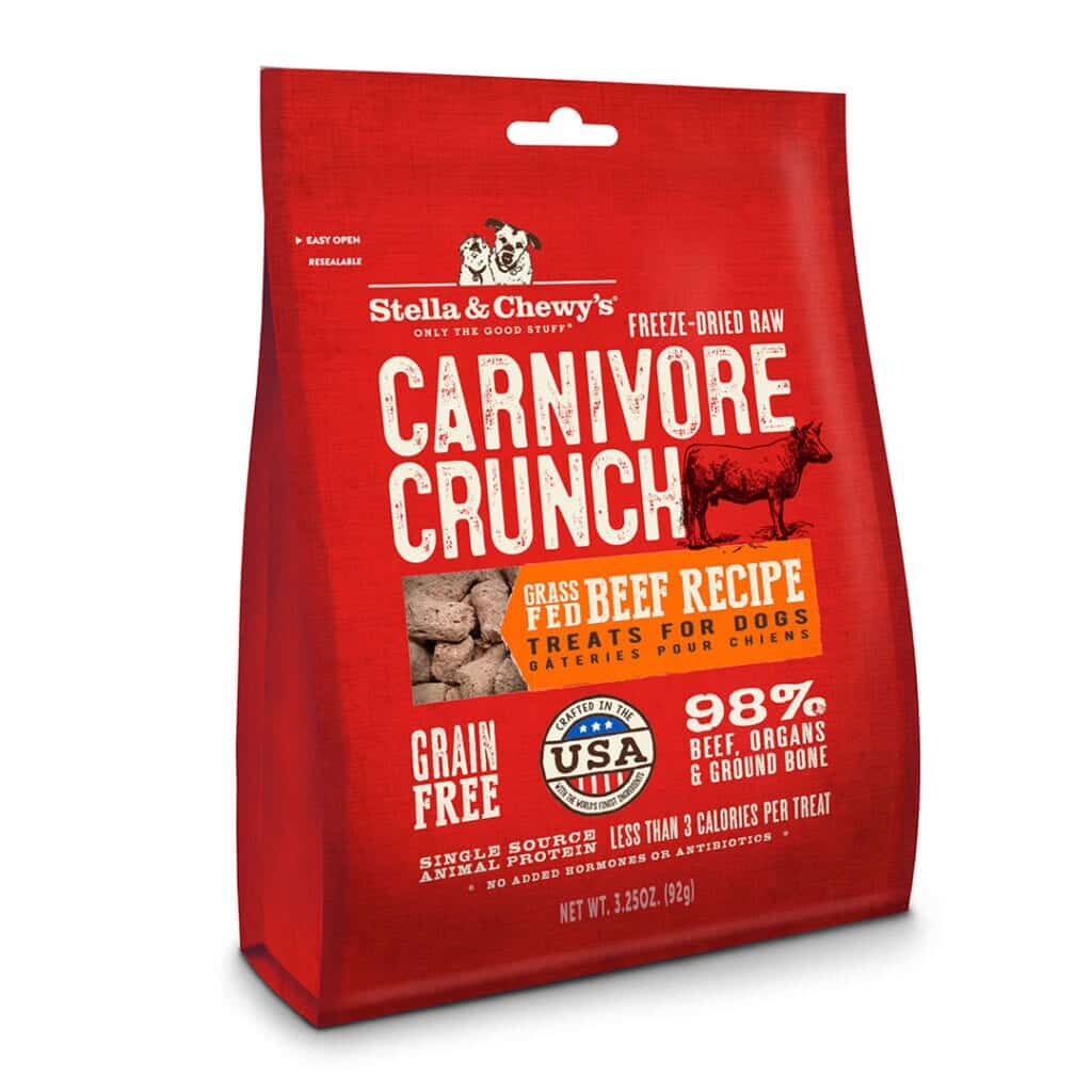 Stella & Chewy's Carnivore Crunch Beef Freeze Dried Dog Treats - 3.25oz