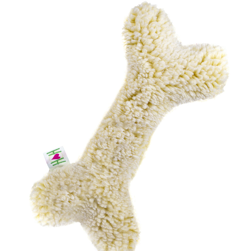 HuggleHounds HuggleFleece 2' Bone with Invincible Squeaker Plush Dog Toy