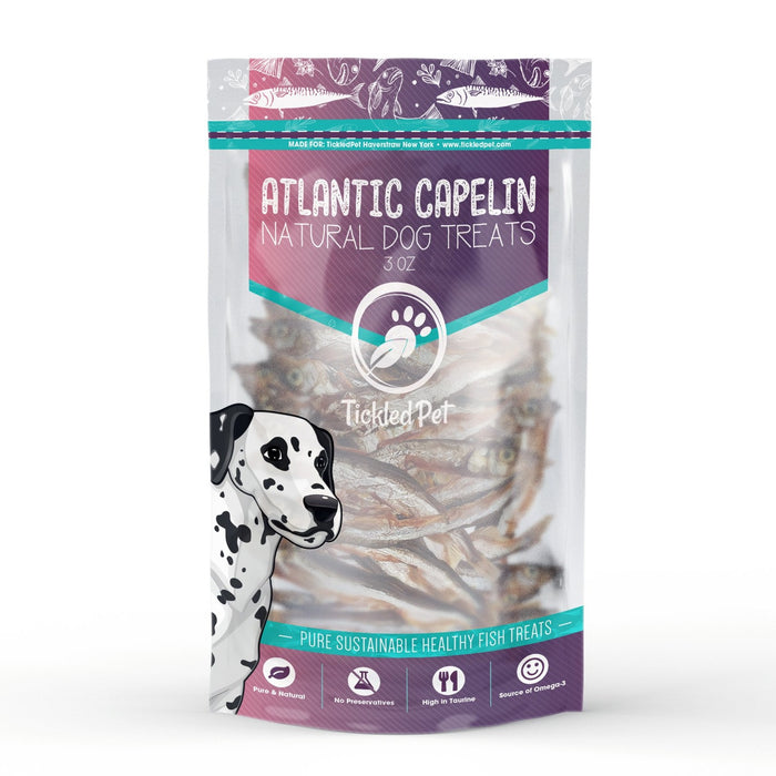 Tickled Pet Whole Atlantic Capelin Dog Treats, 3oz