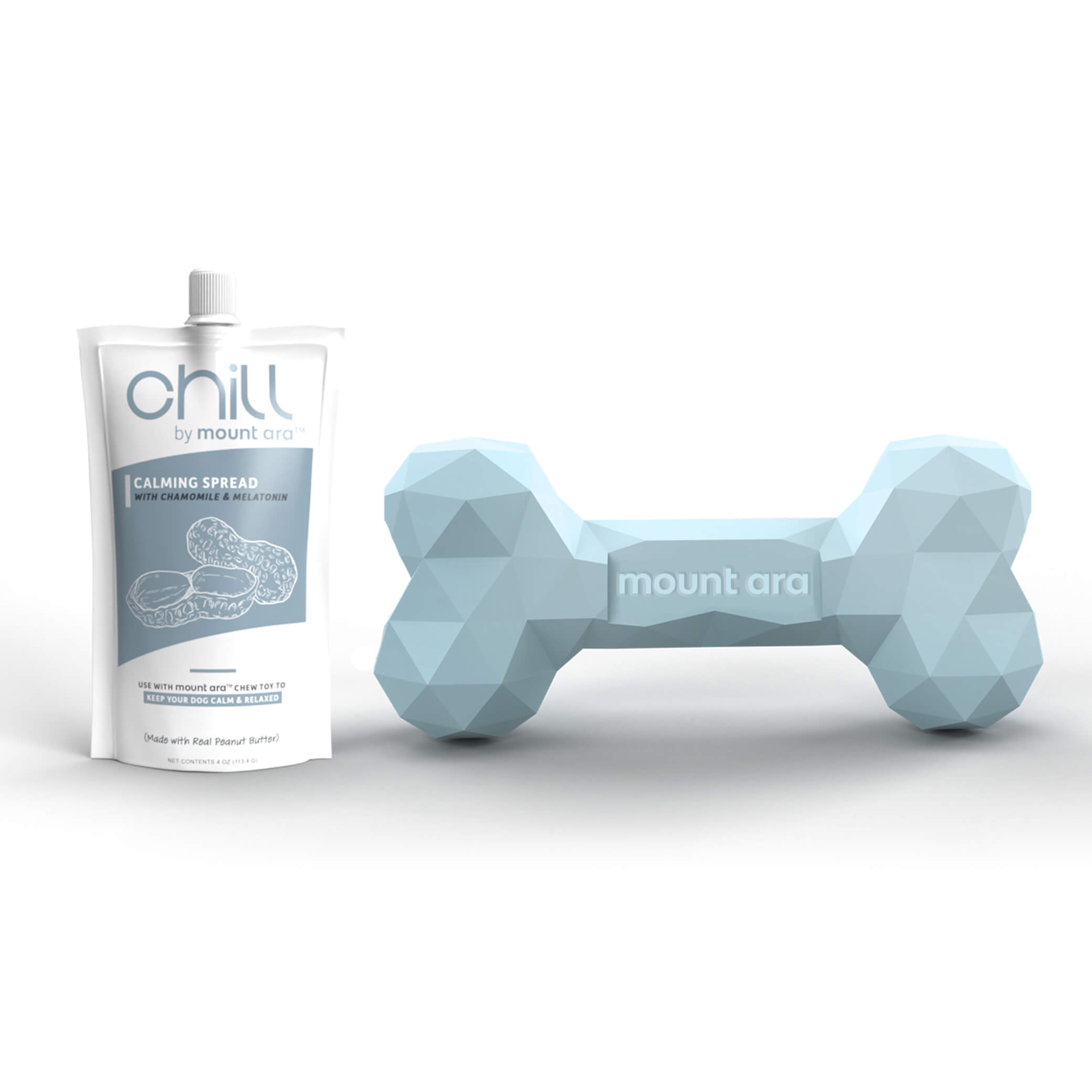 Mount Ara CHILL Playtime Kit with Calming Peanut Butter Spread For Dogs