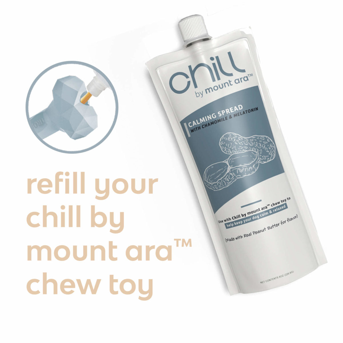 Mount Ara CHILL Calming Peanut Butter Spread For Dogs