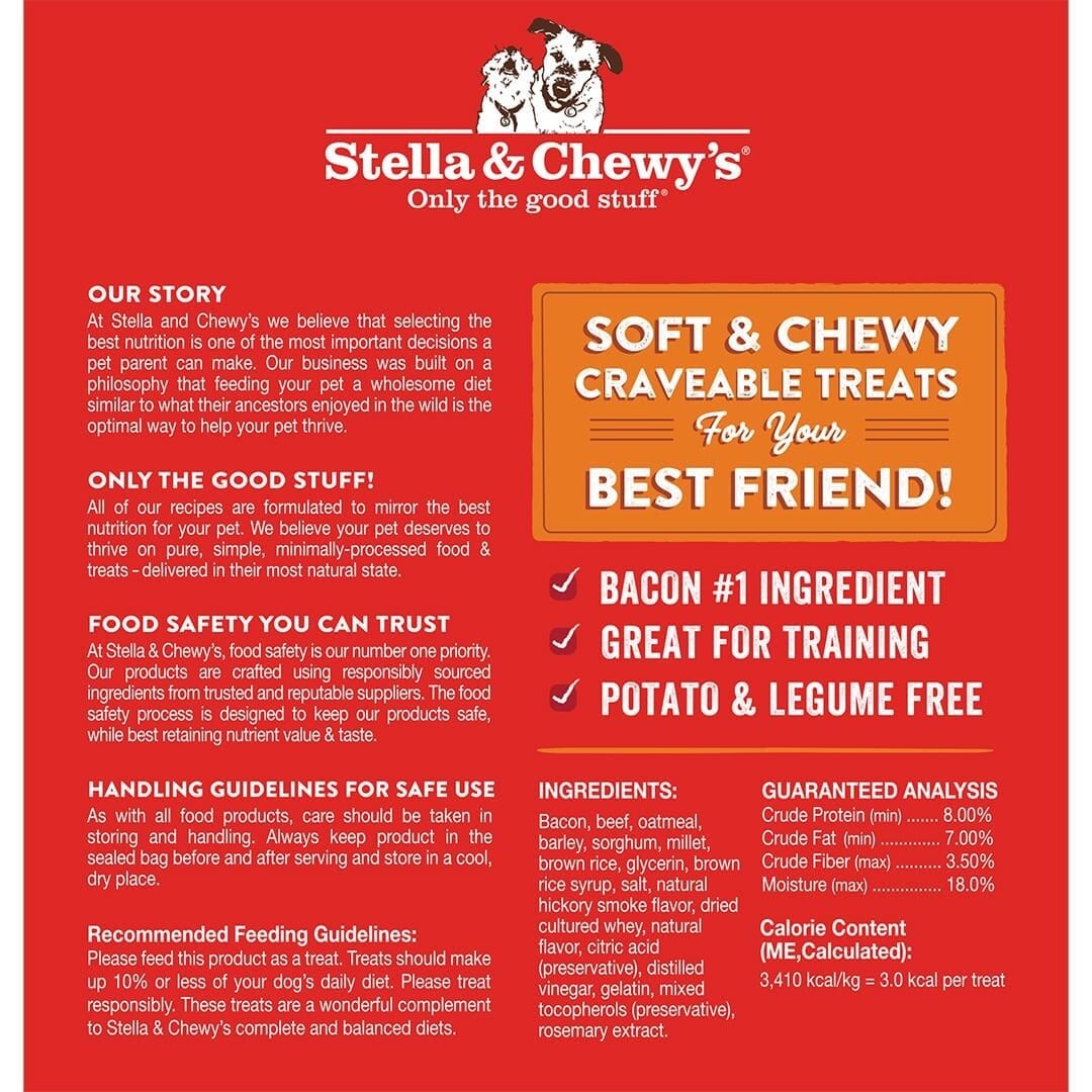 Stella & Chewy's Crav'n Bac'n Bites Bacon & Beef Recipe Soft & Chewy Dog Treats, 8.25oz