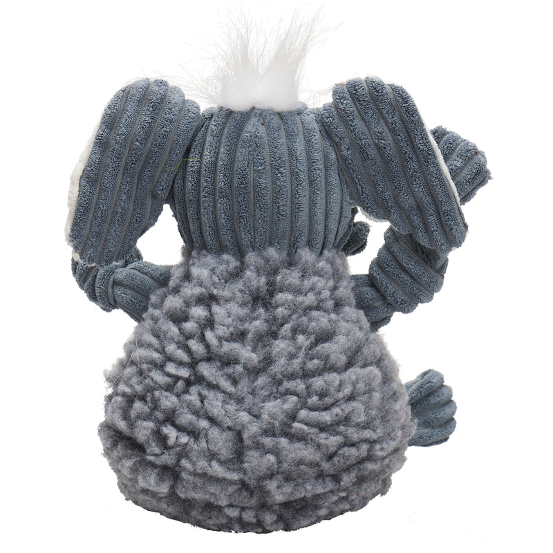 HuggleHounds Fluffer Knottie Durable Squeaky Plush Dog Toy, Ellamae Elephant