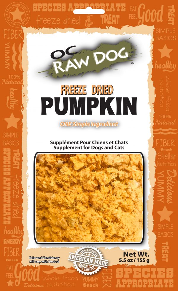 OC Raw Freeze Dried Pumpkin Rox Food Topper For Dogs, 5.5oz