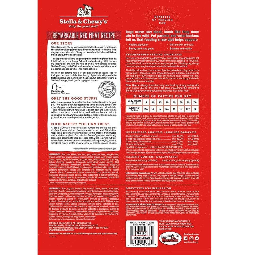 Stella & Chewy's Remarkable Red Meat Dinner Patties Freeze-Dried Dog Food