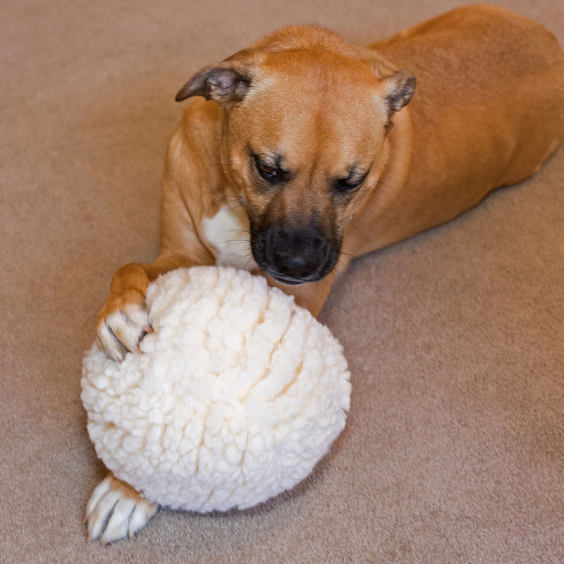 HuggleHounds HuggleFleece Natural Ball Plush Dog Toy