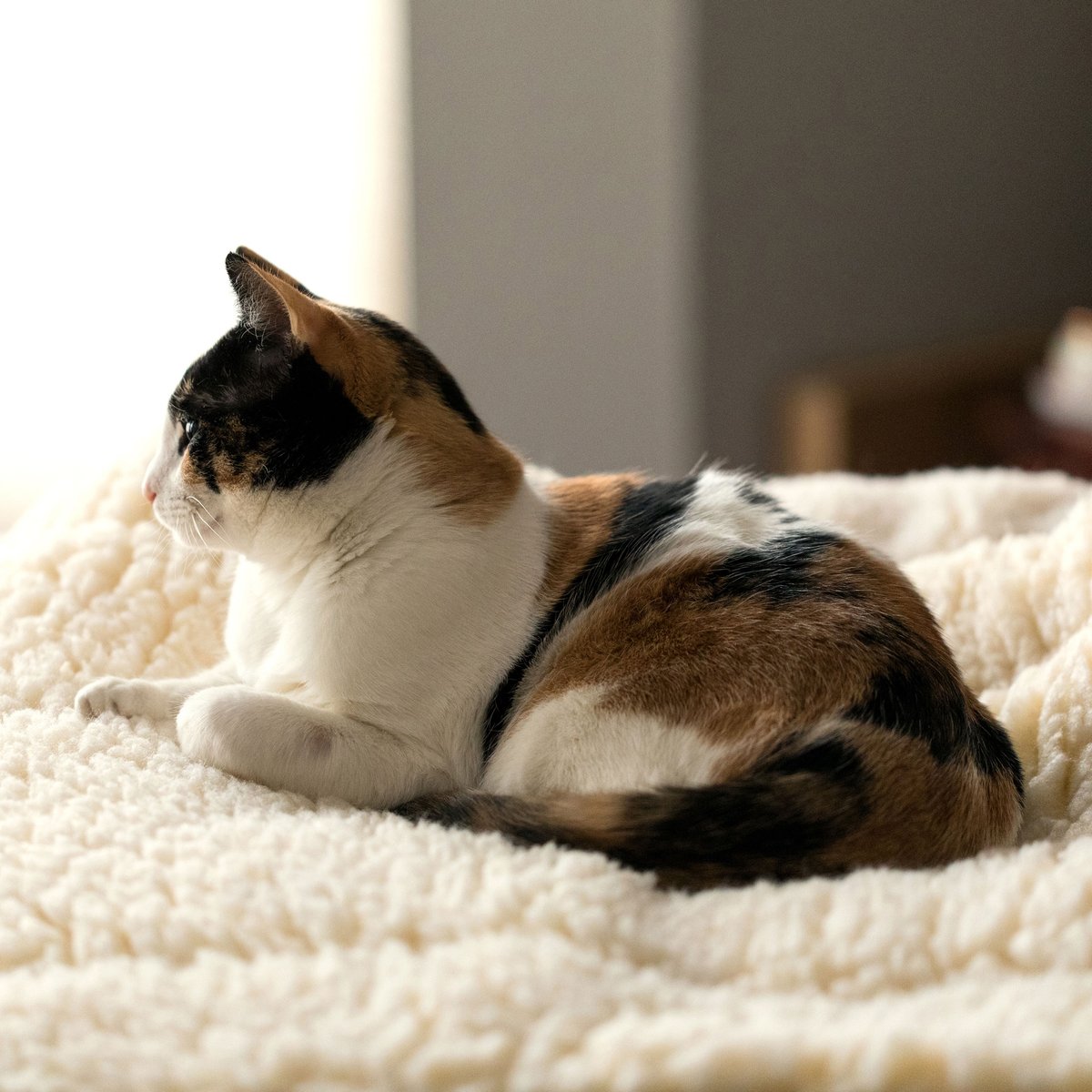 HuggleHounds HuggleFleece Mat Dog Bed, Natural