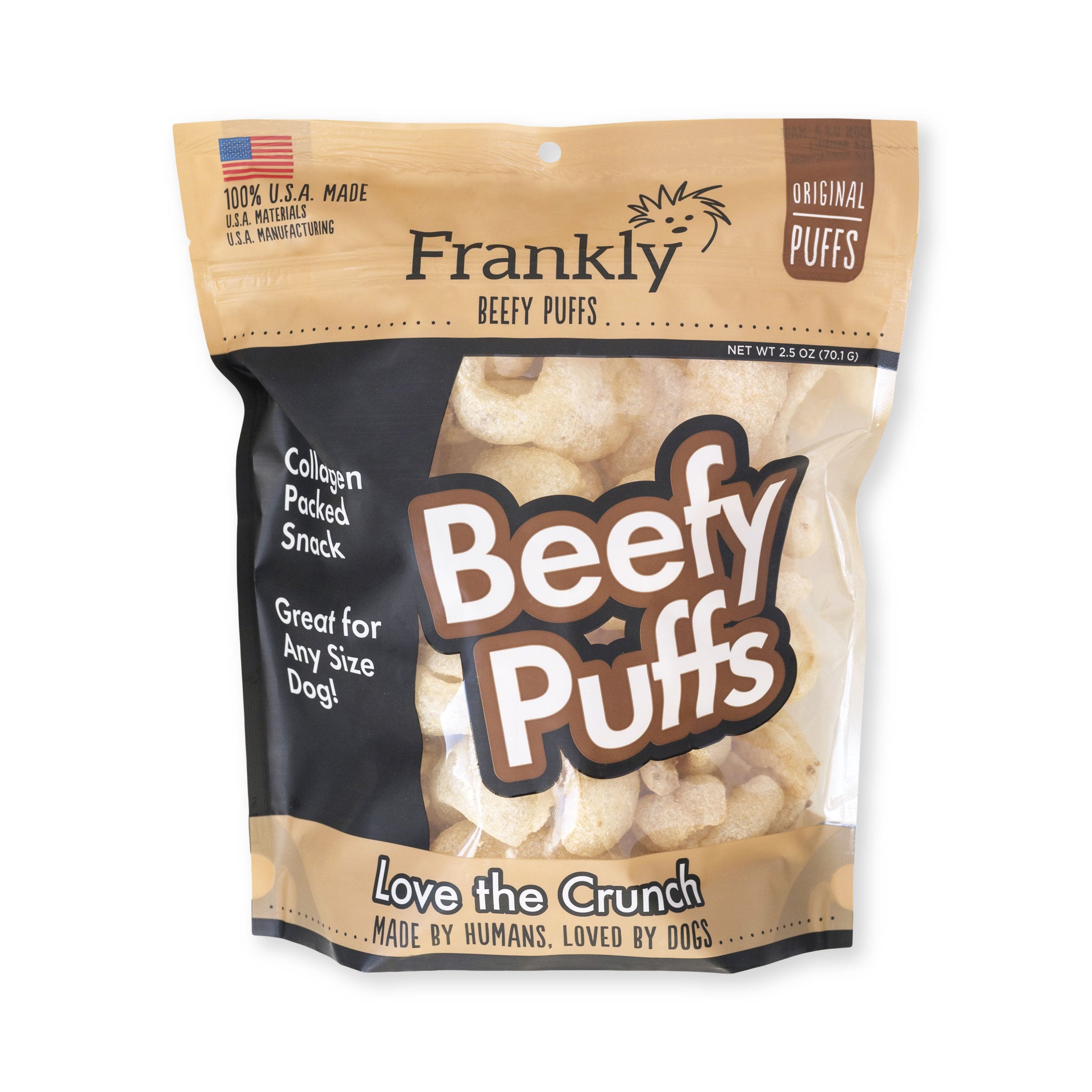 Frankly Pet Beefy Puffs Original Dog Treats, 5oz