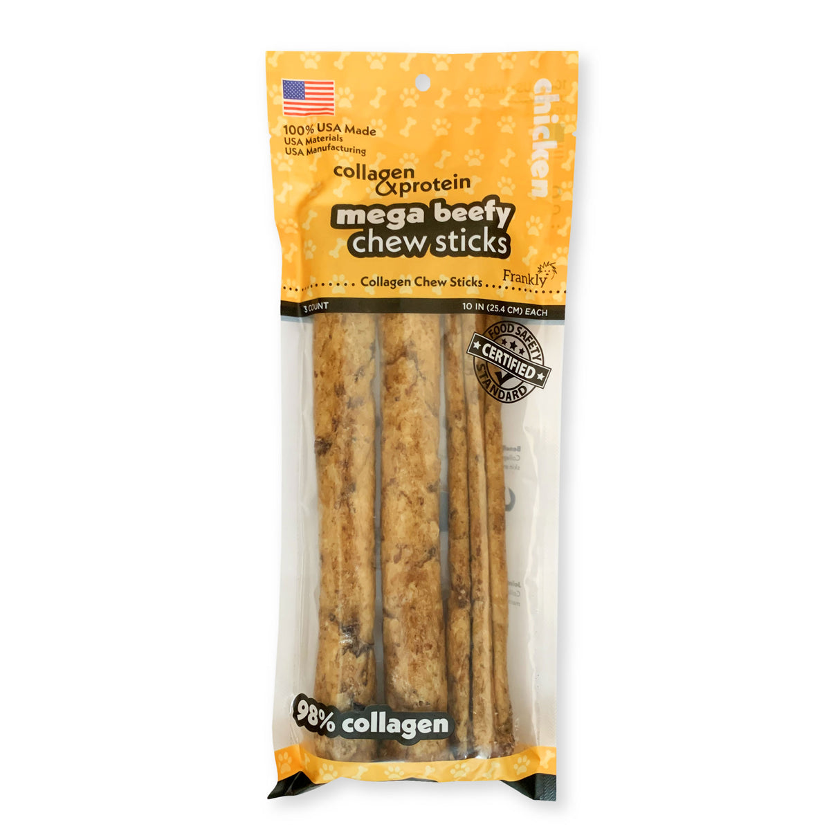 Frankly Pet Premium USA Beefy Sticks Collagen Dog Chew, Chicken Multi Packs