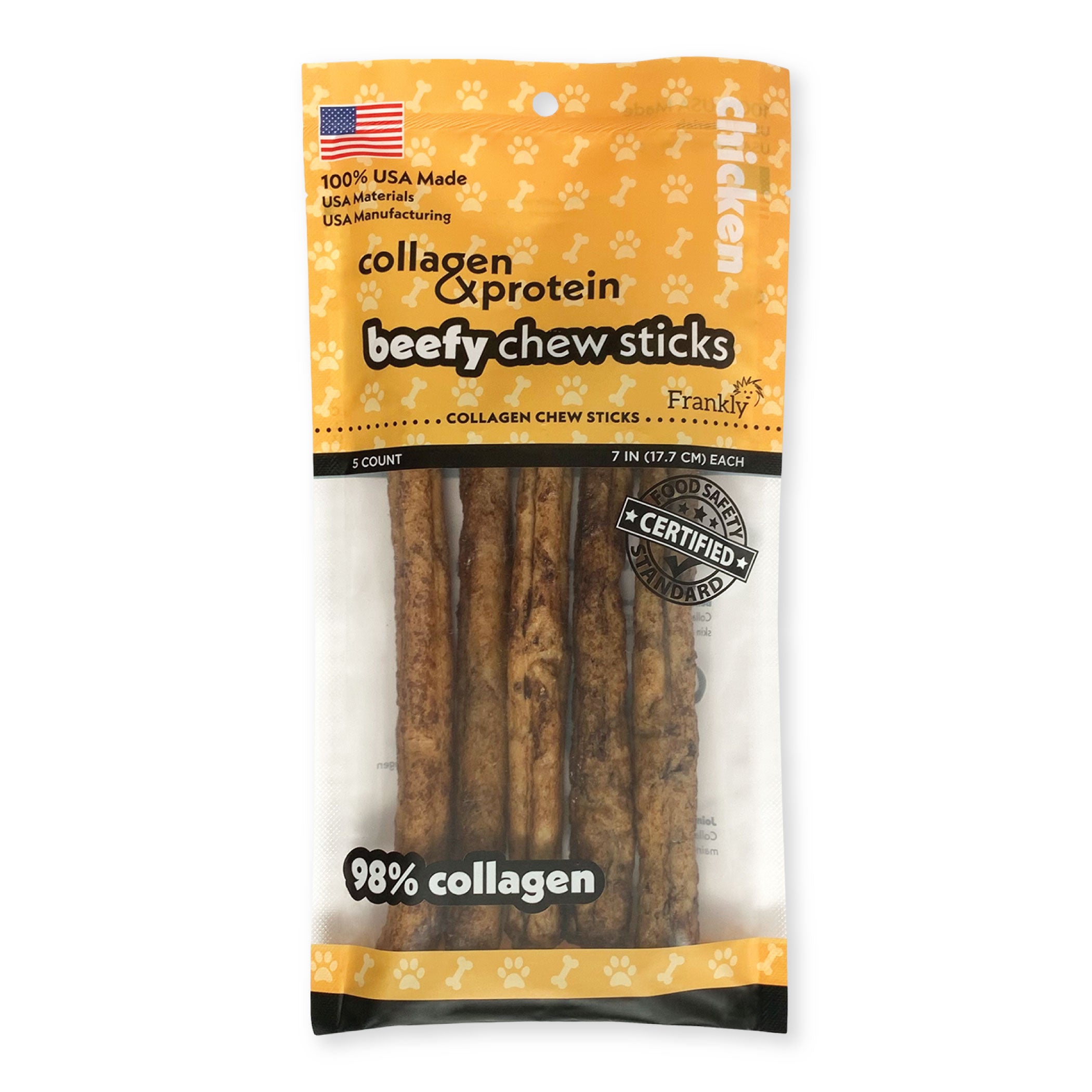 Frankly Pet Premium USA Beefy Sticks Collagen Dog Chew, Chicken