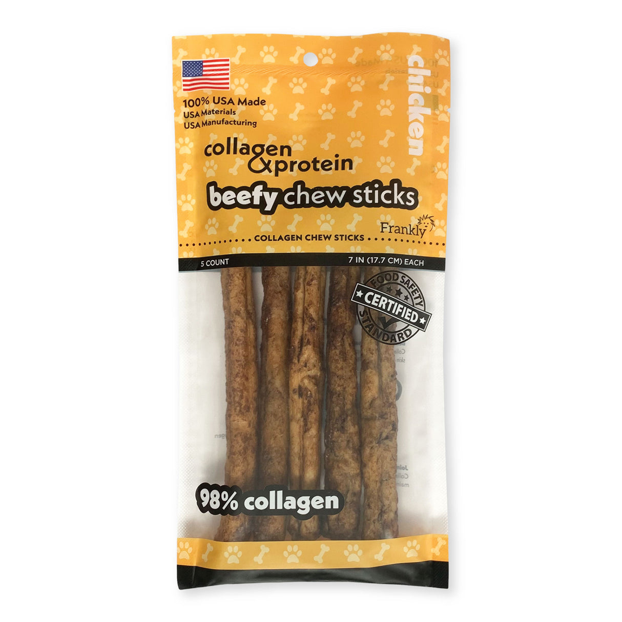 Frankly Pet Premium USA Beefy Sticks Collagen Dog Chew, Chicken Multi Packs