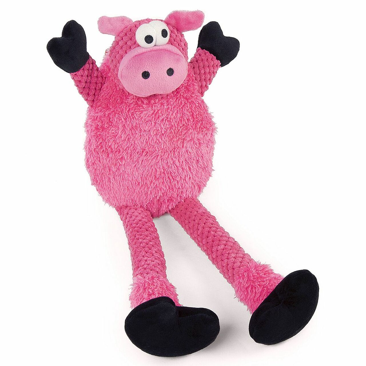 goDog Skinny Pig Durable Squeaky Plush Dog Toy