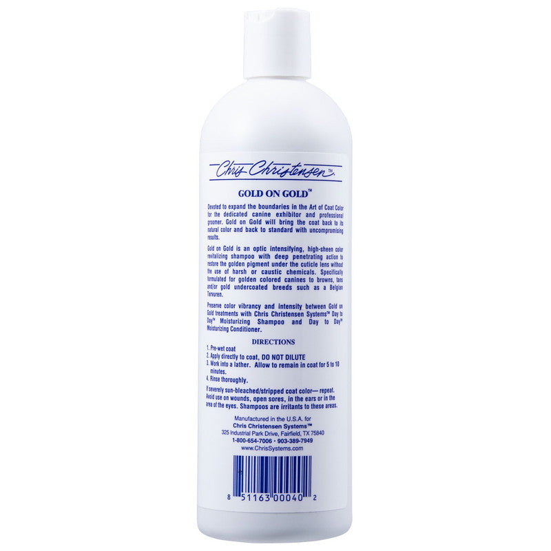 Chris Christensen Gold On Gold Color Treatment Shampoo For Dogs, 16oz