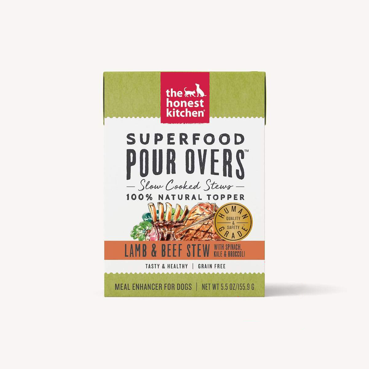 The Honest Kitchen Pour Overs Superfood Lamb & Beef Stew Wet Food Topper For Dogs, 12/5.5oz